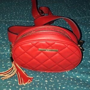 Aldo Belt Quilted Red Faux Leather Fanny Pack